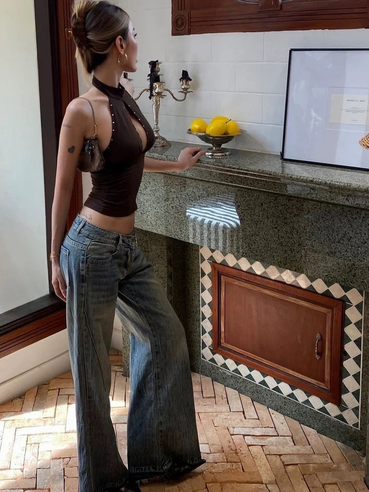 Halter Collar Sleeveless Top
