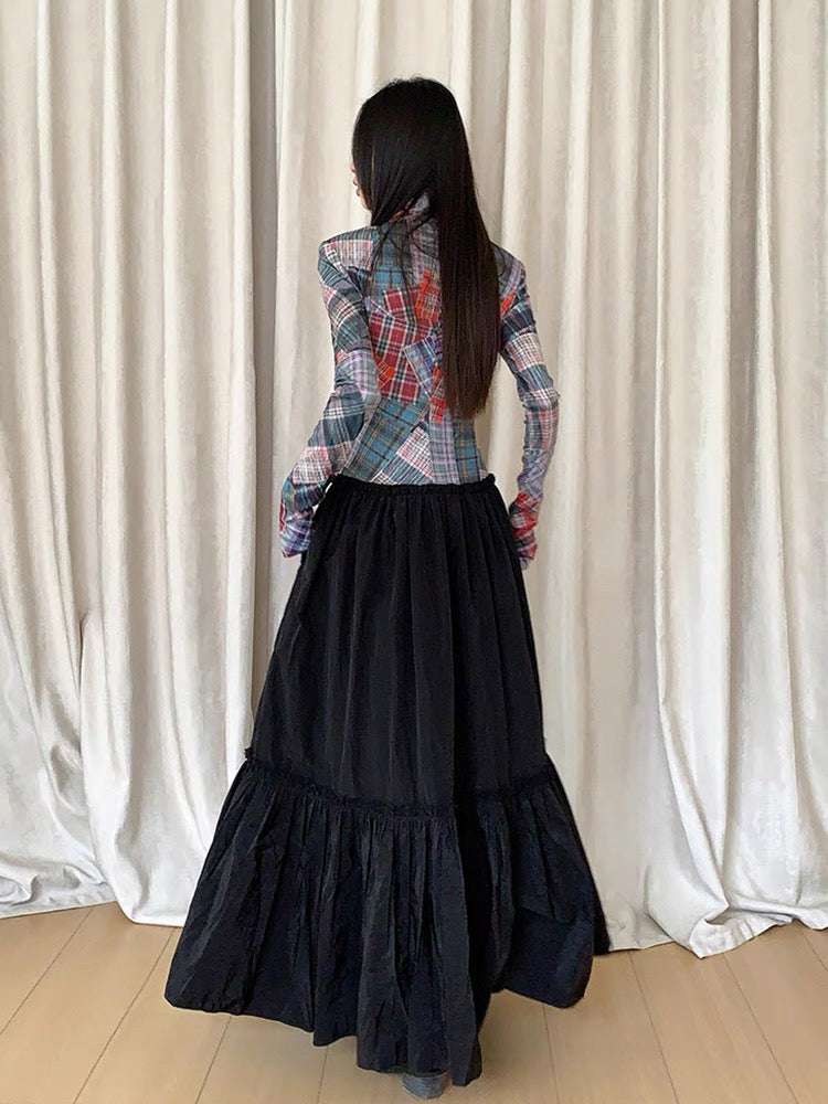 Halter Collar Maxi Black Long Dress