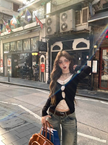 Mix Laces Long Sleeve Top