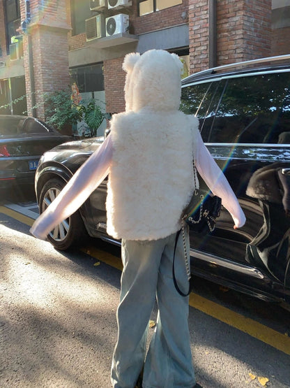 Teddy Furry  White Vest Top