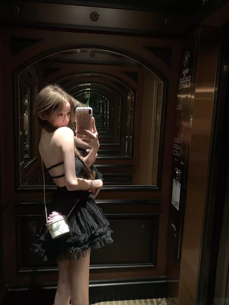 Bareback Mesh Tube Dress