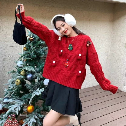 Christmas Long Sleeve Red Top C007