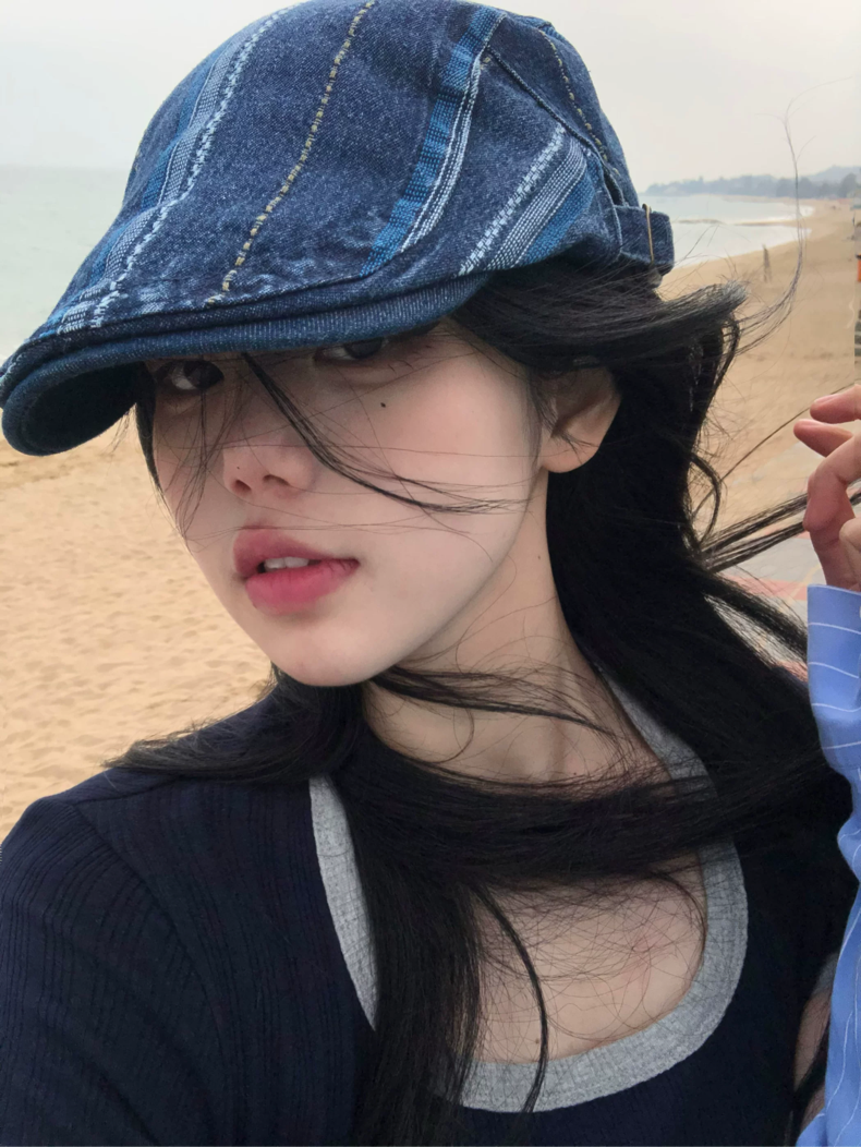 Denim Lining Drawing Hat
