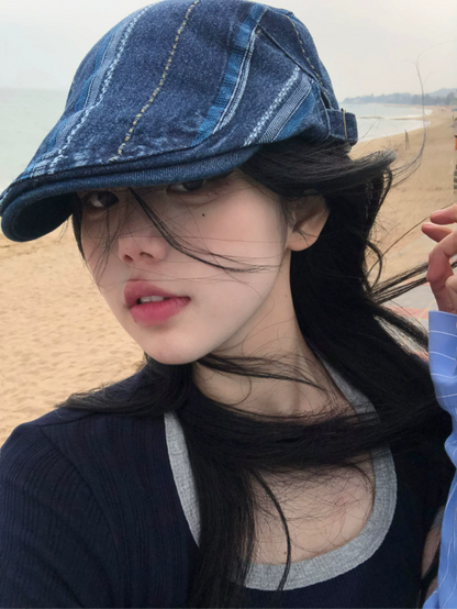 Denim Lining Drawing Hat