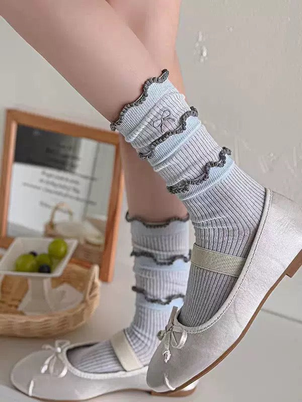 S025 Ribbon Layer Short Socks