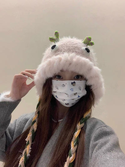 Furry Cute Monster Hat (3 Colours)