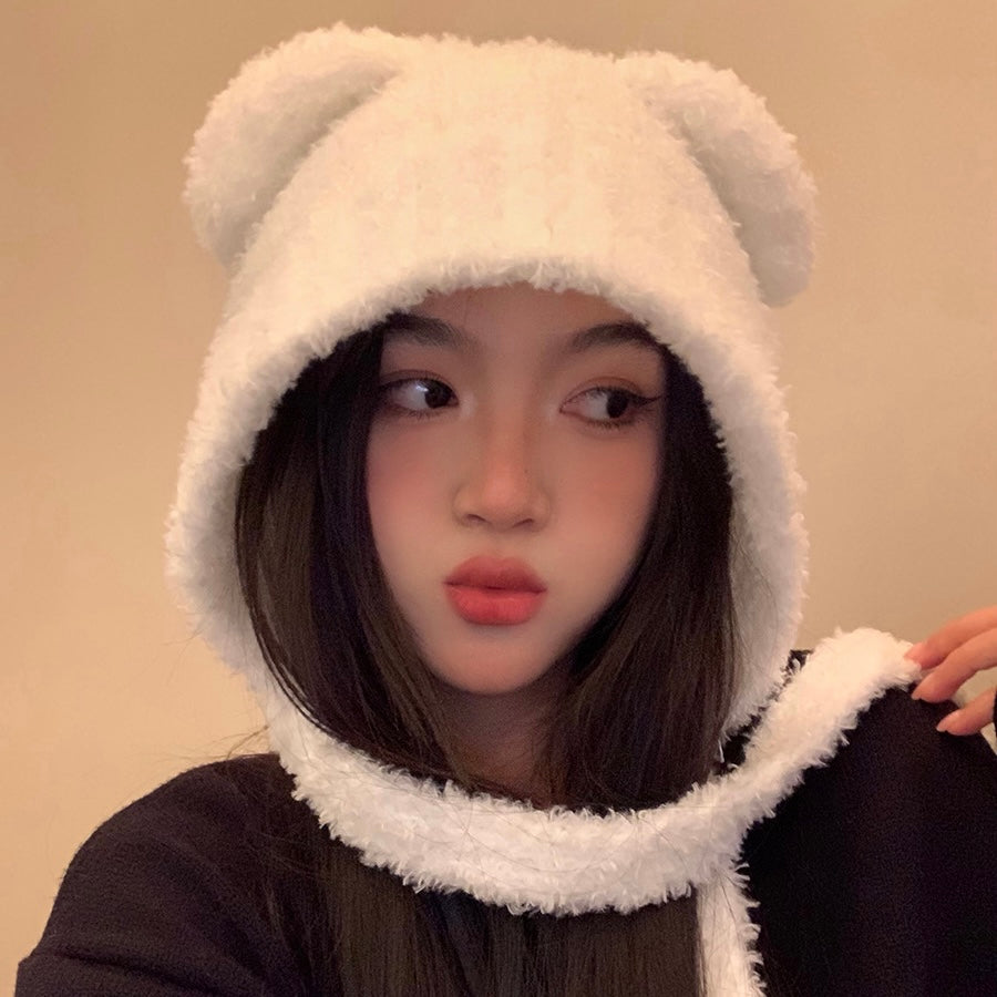 Furry Teddy Hat (White)