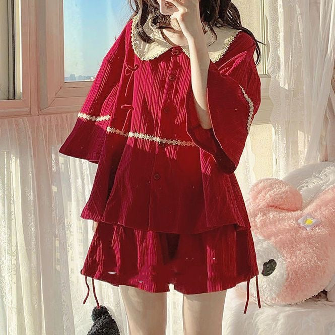 Dolly Red Short Homewear Two Pieces Set Pyjamas