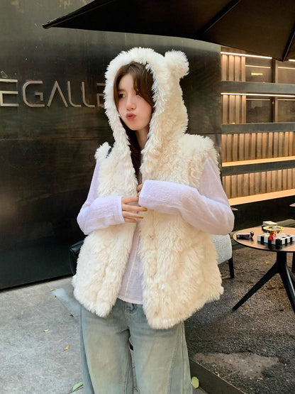 Teddy Furry  White Vest Top