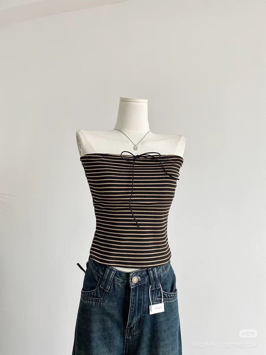 Black Stripe Tube Top