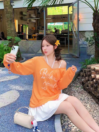 Orange Long Sleeve Top