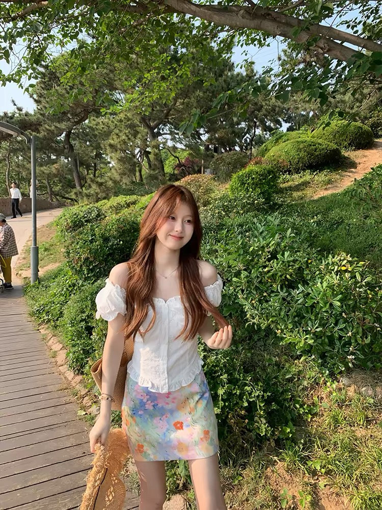Off Shoulder White Top