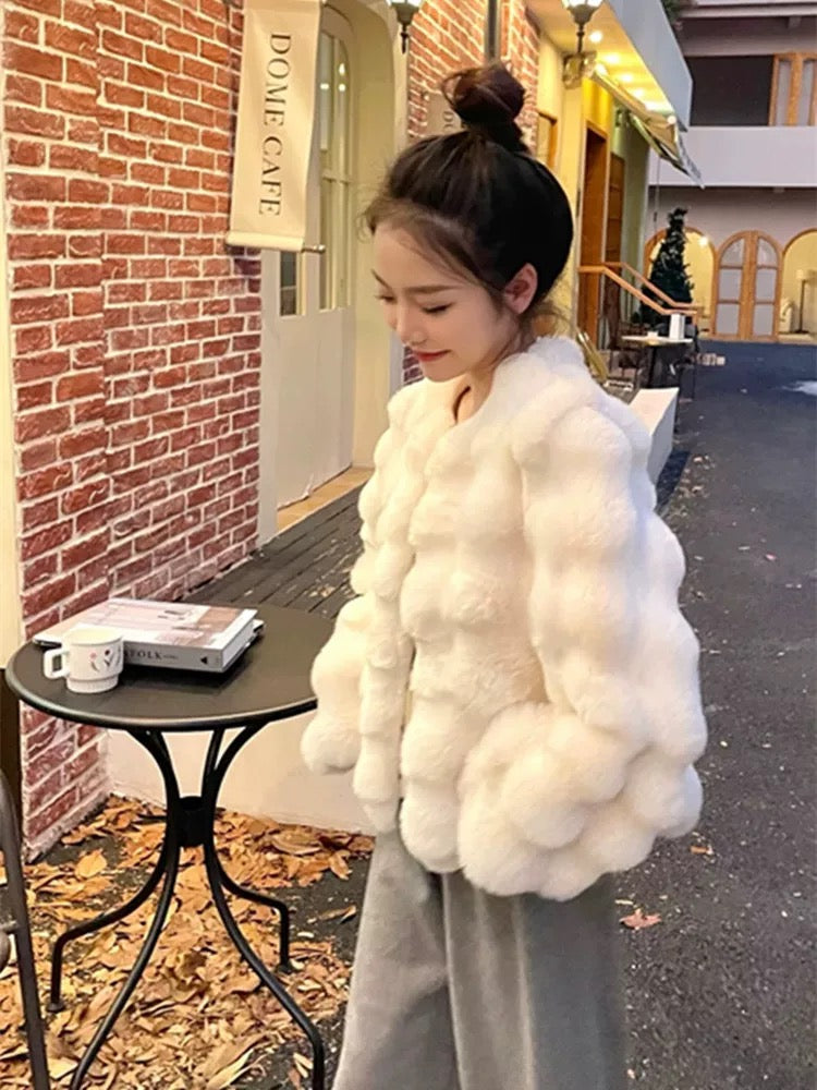 Fuzzy Cream White Cardigan