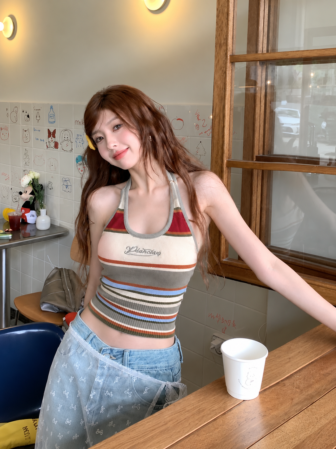 Round Neck Green Knitted Top