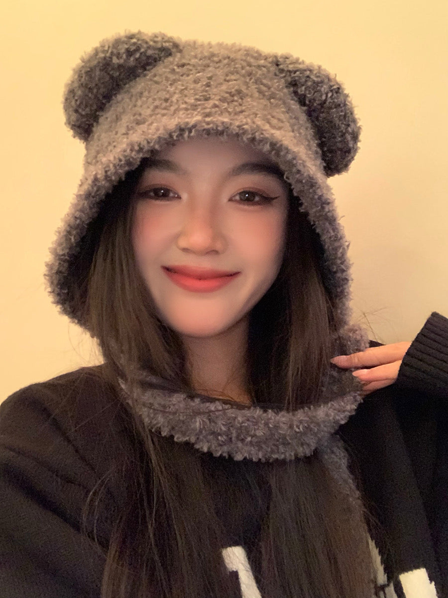 Furry Teddy Hat (White)