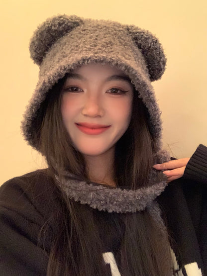 Furry Teddy Hat (White)