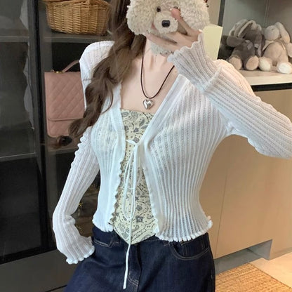 C010 Knitted Cardigan (White)