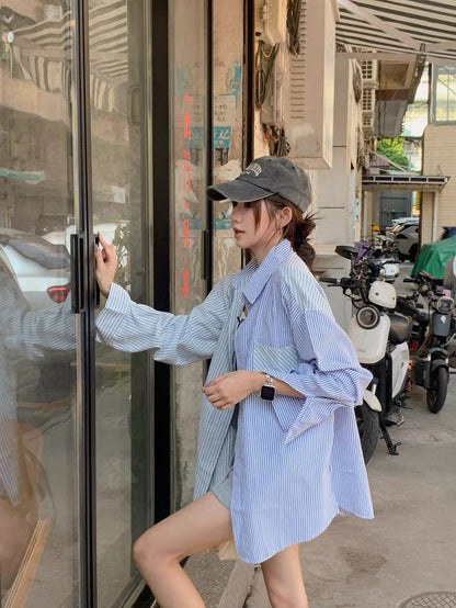 Two Tone  Long Sleeve Shirt