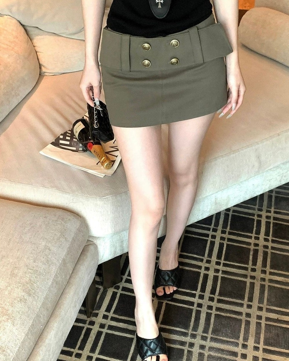 Army Green Skort Skirt SK40