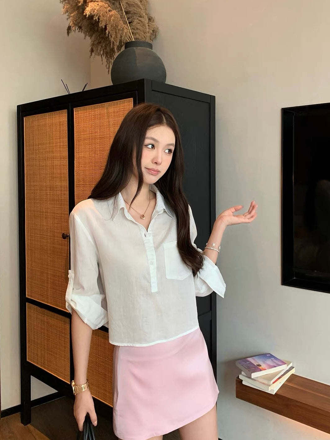Middle Low Waist Satin Mini Skirt SK37