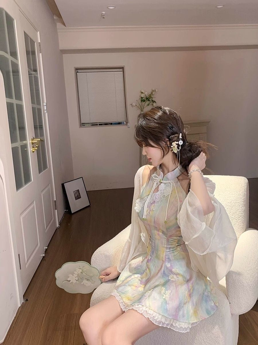 Paint Cheongsam CD036 Dress Set (S)