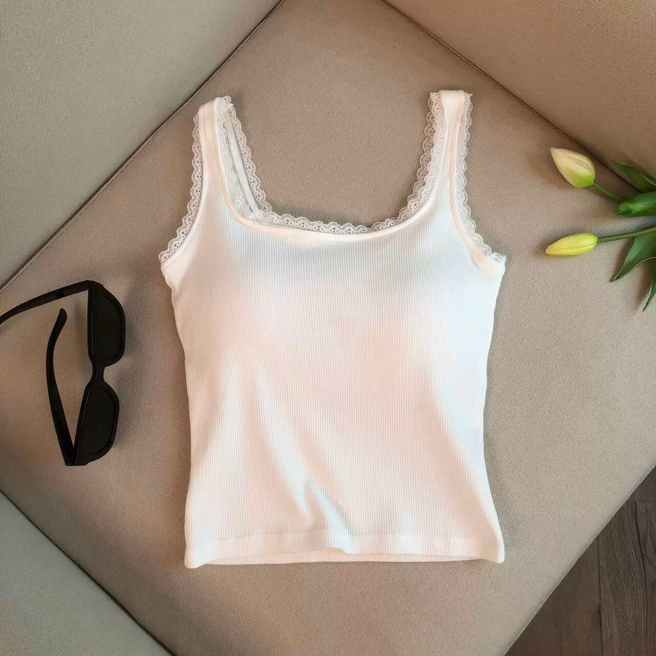 Basic Sleeveless White  Top