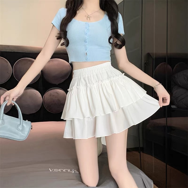 White High Waist Mini Skirt SK21