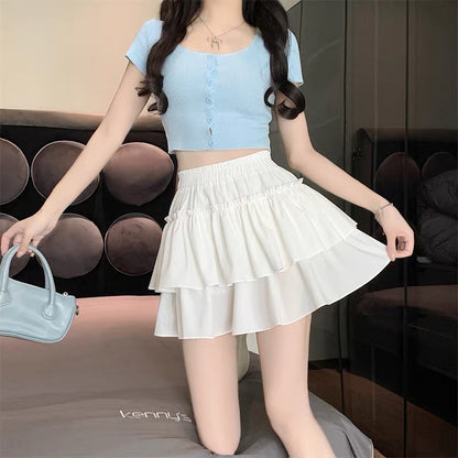 White High Waist Mini Skirt SK21