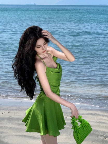 Fairy Bareback Green Dress (S, M, L)