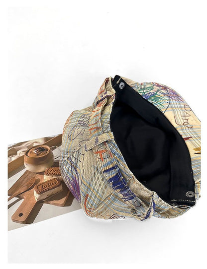 Khaki Graffiti Drawing Hat