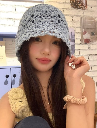 Knitted Embroidery Hat