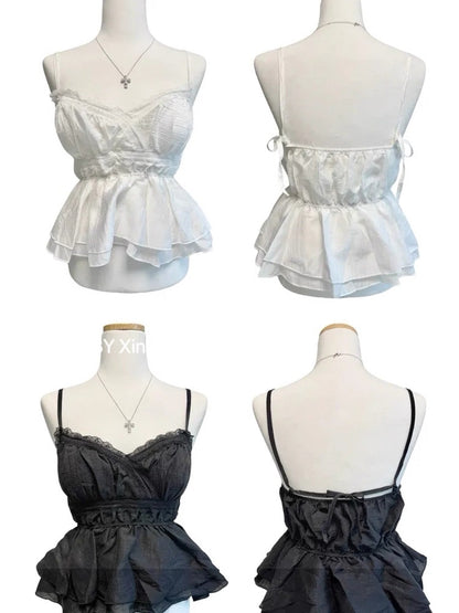 Mix Lace Strap Top