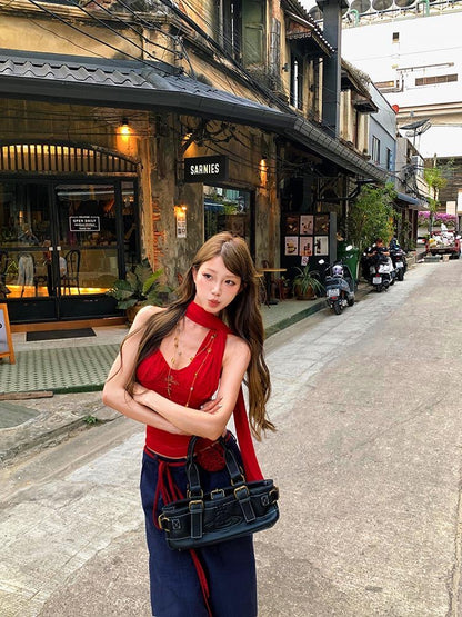 Polka Dot Tube Mesh Top Strap T009