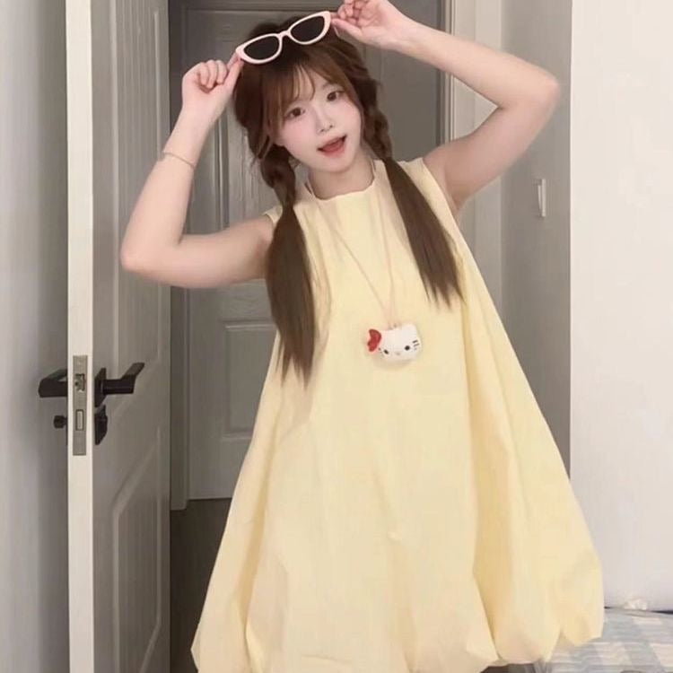 Dolly Milky Yellow Sleeveless Dress