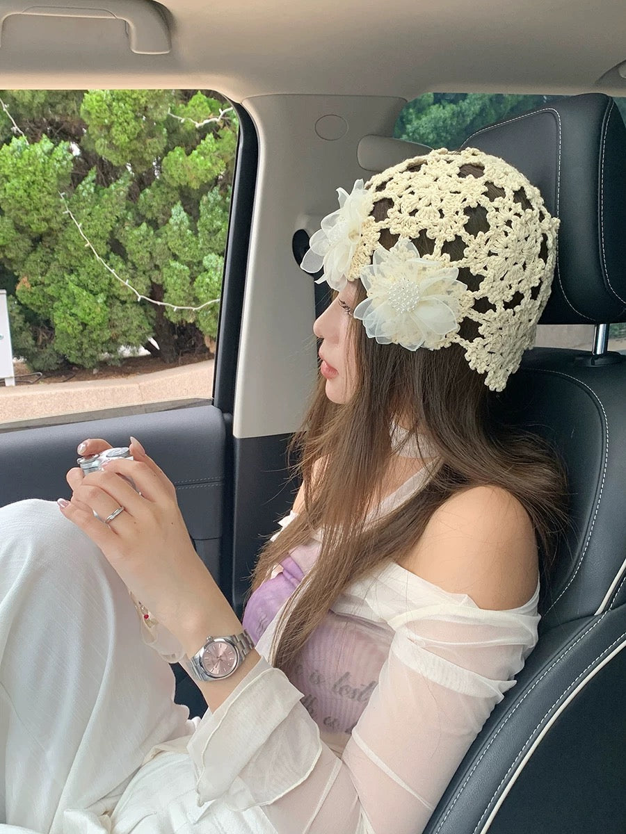 Knitted Embroidery Hat