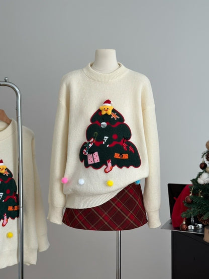 Christmas Tree Knitted Long Sleeve Top