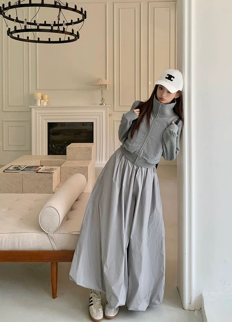 Grey Lantern Long Skirt