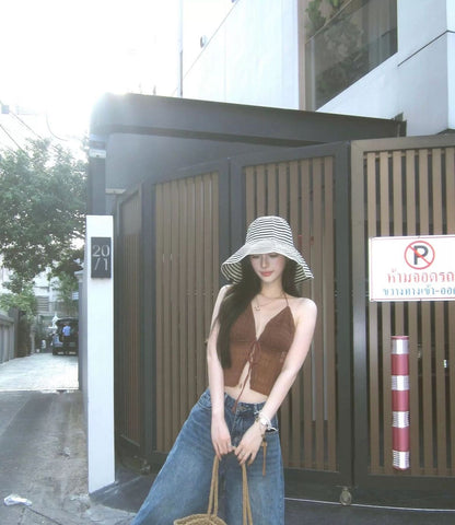 Bareback Brown Mesh Top