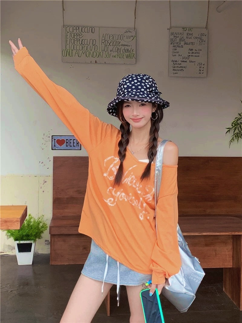 Orange Long Sleeve Top