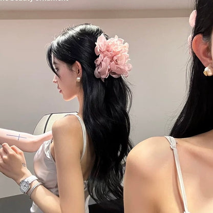 Summer Chiffon Floral Big Hair Clip