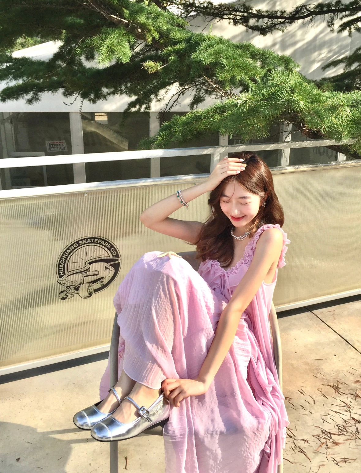 Purple Chiffon Dress