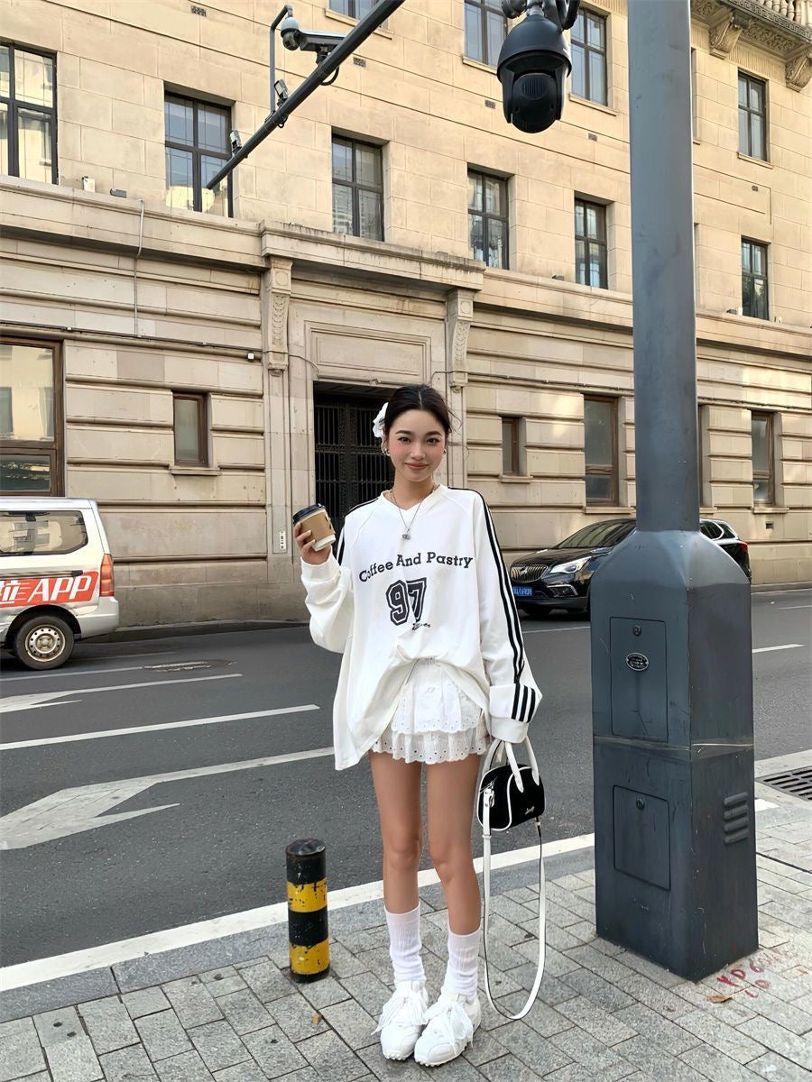 No97 White Long Sleeve Sweater Top
