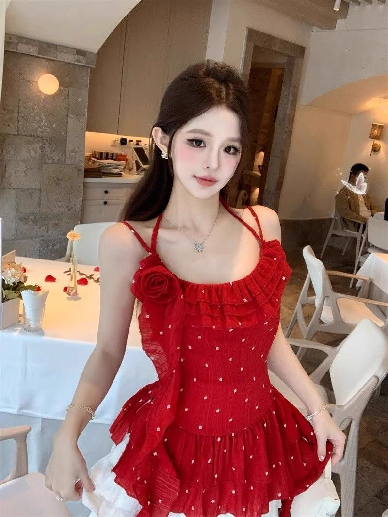 Mini White Flo Red Top