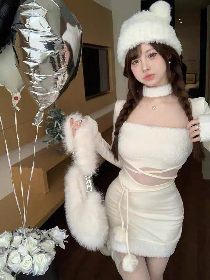 Waist Cut Long Sleeve Dress