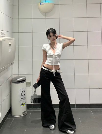 Deep V Collar Top