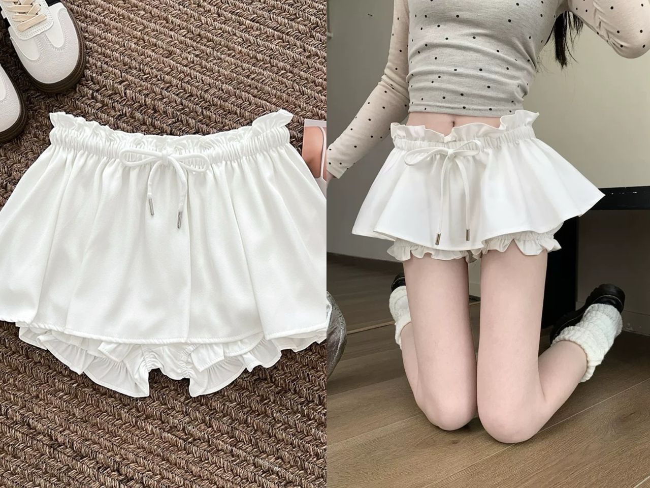 White Mini Skirt/Skort