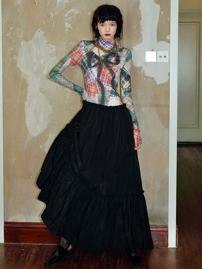 Halter Collar Maxi Black Long Dress