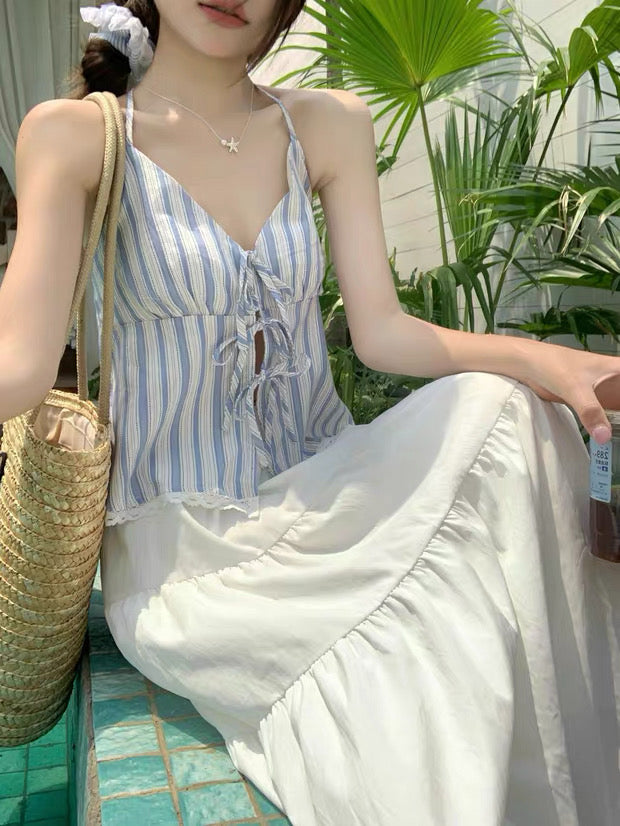 Blue Stripe Strap Top 补货中