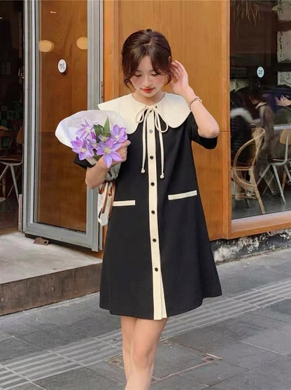 Dolly Collar Short Sleeve Dress