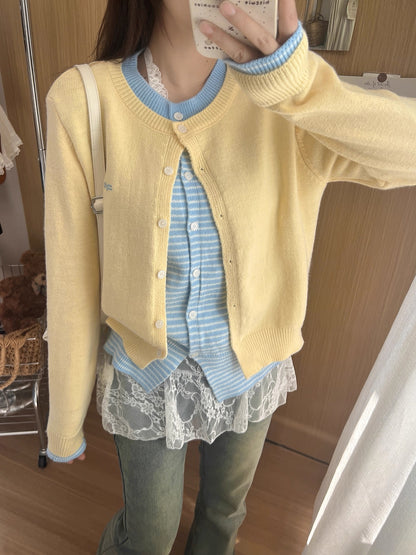 Thick Yellow Long Sleeve Knitted Top